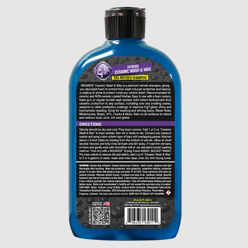 Wizards Select® Hybrid Ceramic Wash & Wax 16 oz Removes Grime Foaming WIZ53011