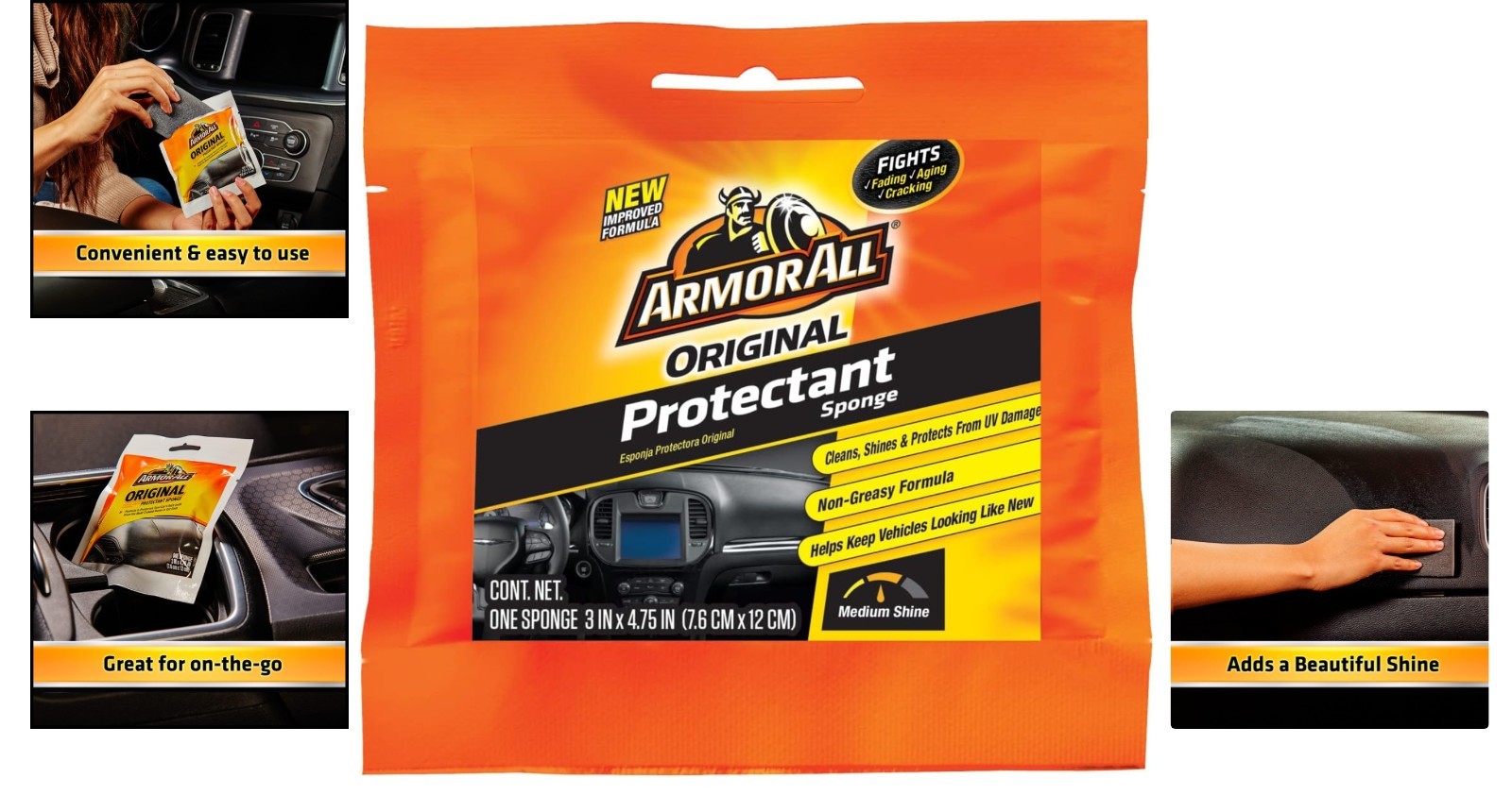 Armor All Protectant Sponge – Unscented Vehicle Cleaning for Lasting Shine