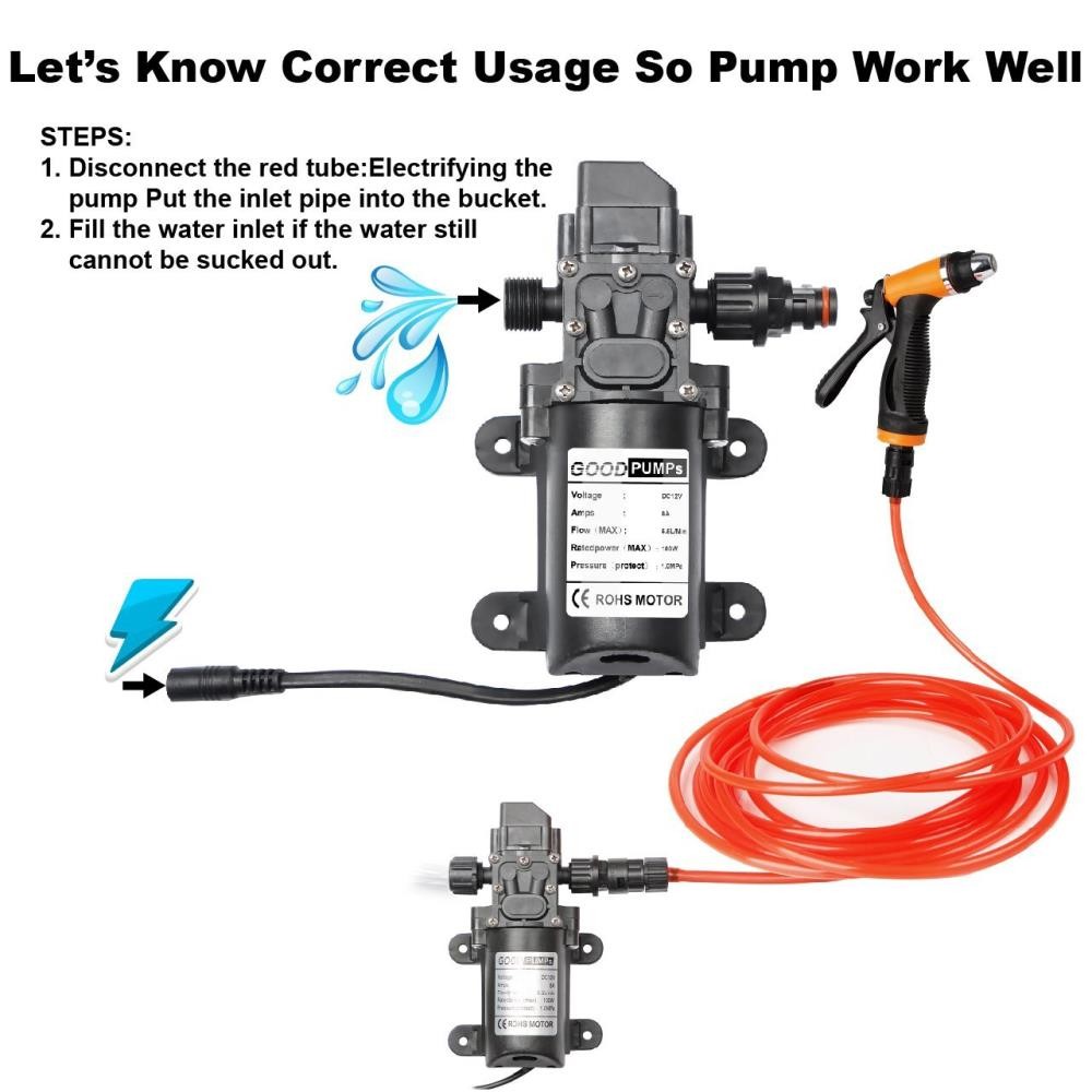 12V 160PSI Washdown Wash Pump Kit Electric DIY Car Washer Cleaner Sprayer To ！