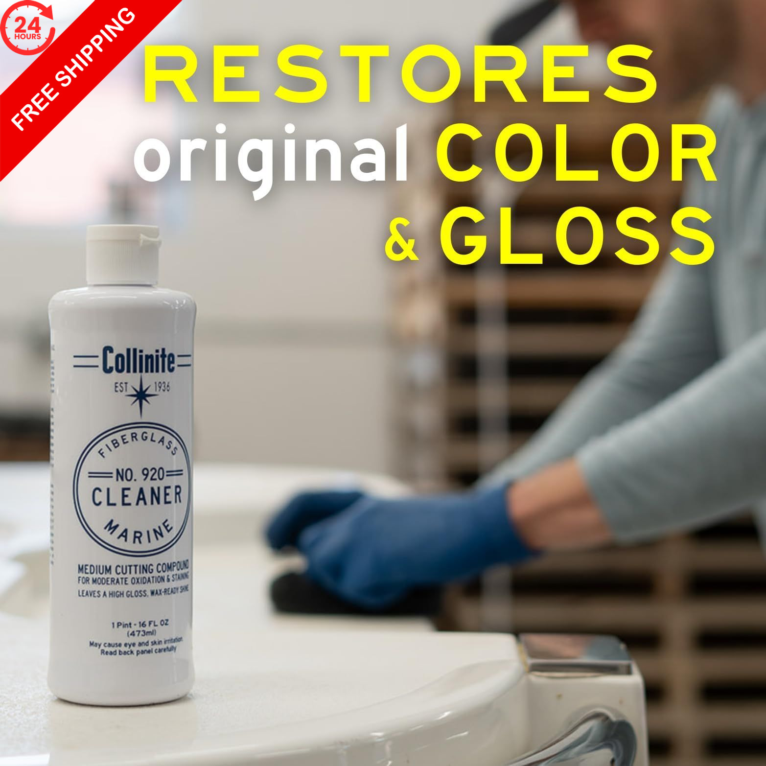 COLLINITE 920 Cleaner-Marine/RV Stain, Water Spot 16 Fl Oz (Pack of 1), White