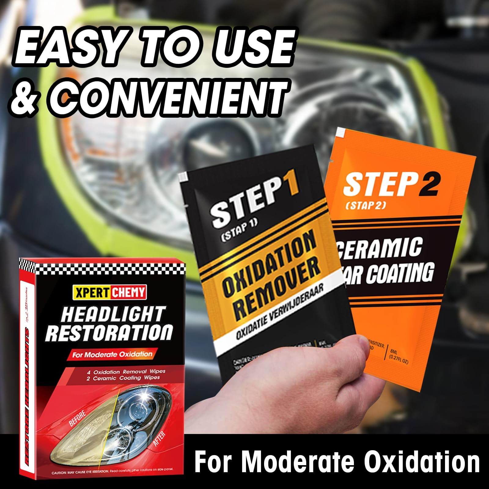 XPERTCHEMY Headlight Restorer Kit,Fast-2 Step Process Restoration…