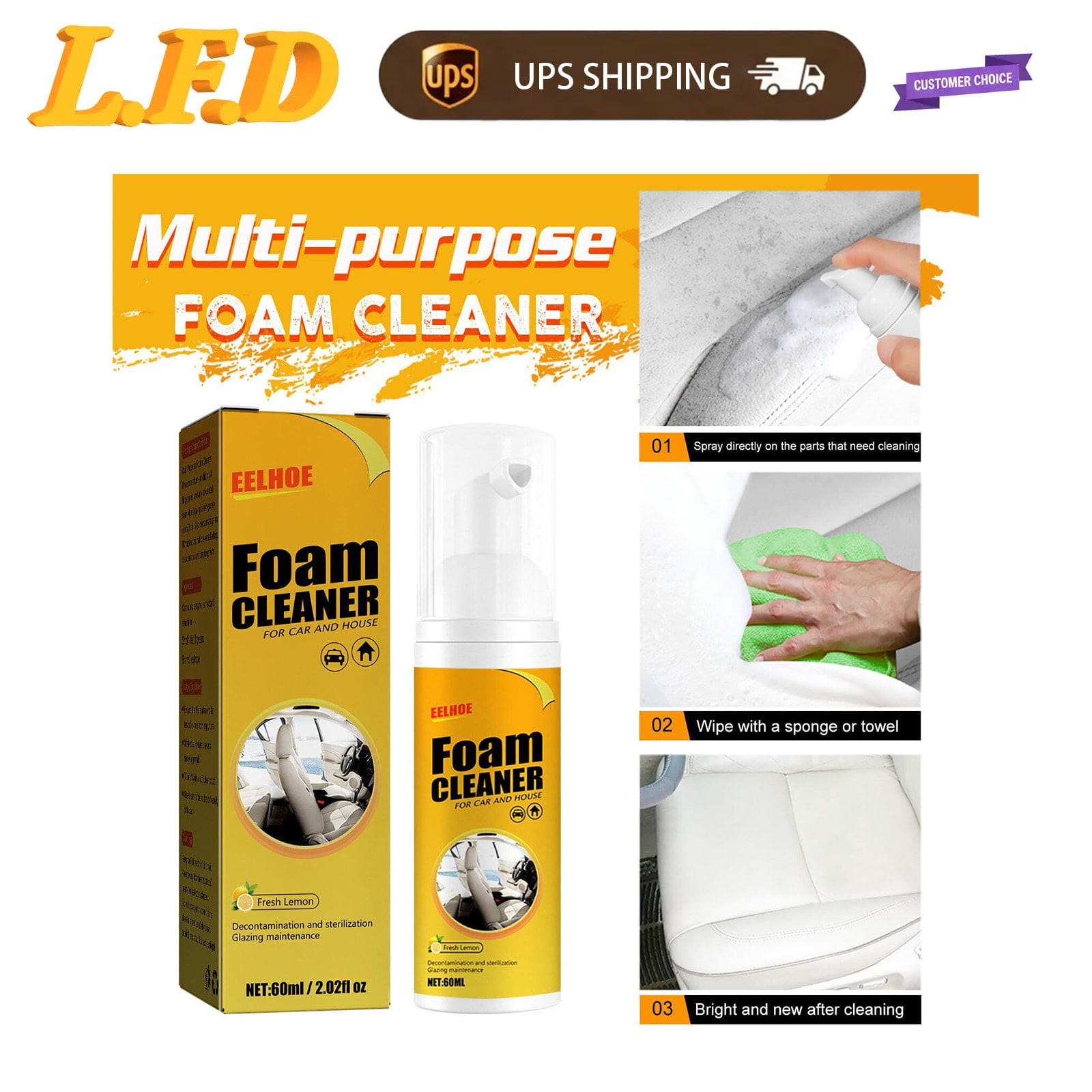 ​​Multi Surface Foam Cleaner Compound Enzyme Formula For Car Use Simple Spray