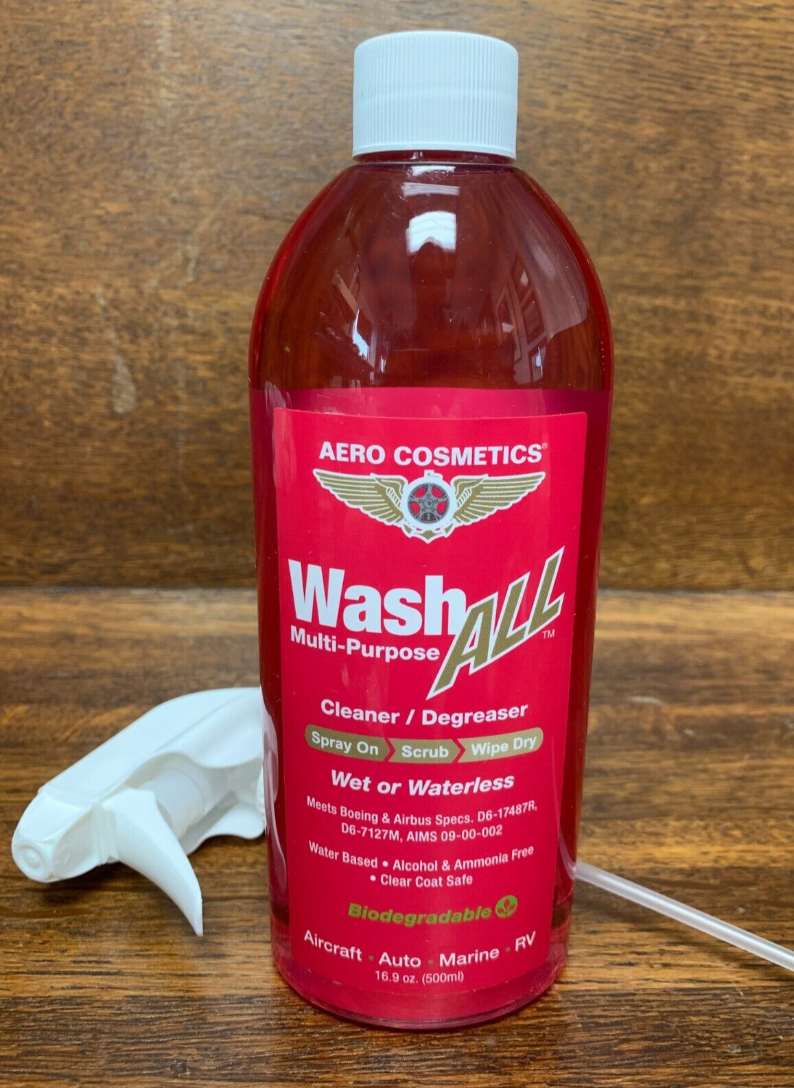 Aero Cosmetics, Wash All – a Multipurpose Cleaner / Degreaser, 16oz spray bottle