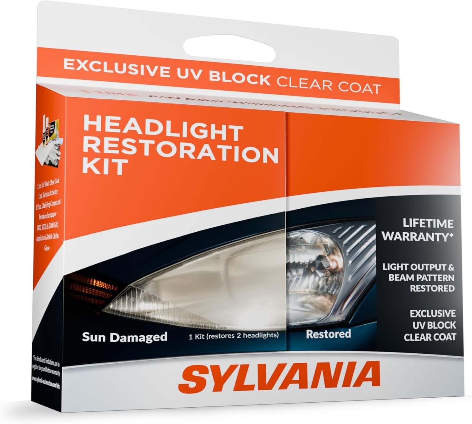 SYLVANIA – Headlight Restoration Kit – 3 Easy Steps to Restore Sun Damaged…