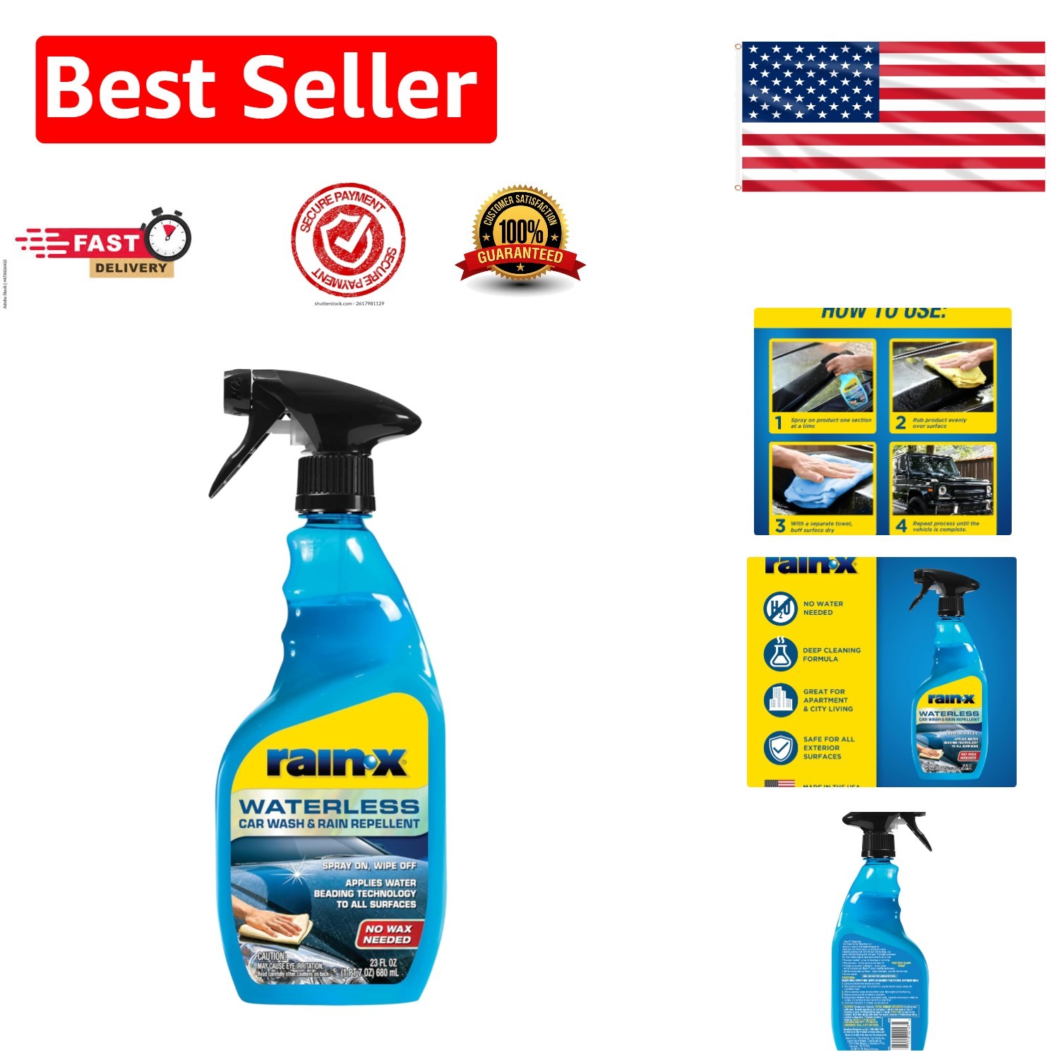 Convenient 23 fl. oz. Waterless Cleaner Spray – Spotless Finish for All Vehicles