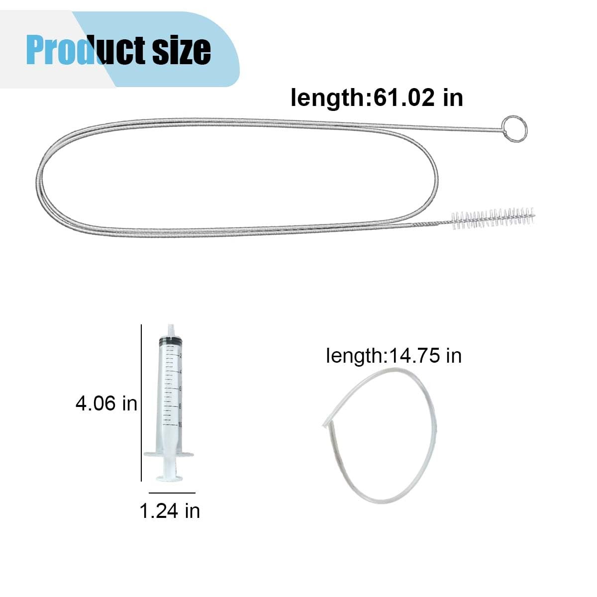 Car Sunroof Drain Cleaning Tool, 61” Long Pipe Cleaner 2PCS, 61inch