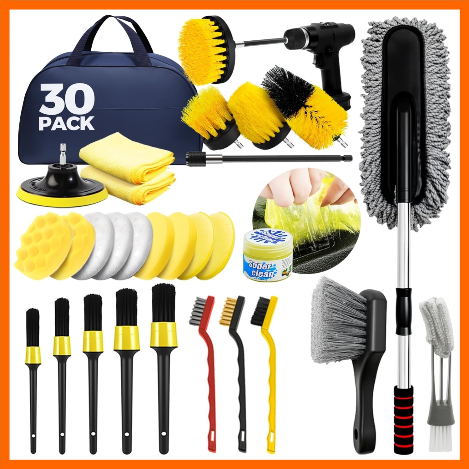 30Pcs Car Detailing Kit, Car Detailing Brush Set, Car Wash Cleaning Kit, Car …