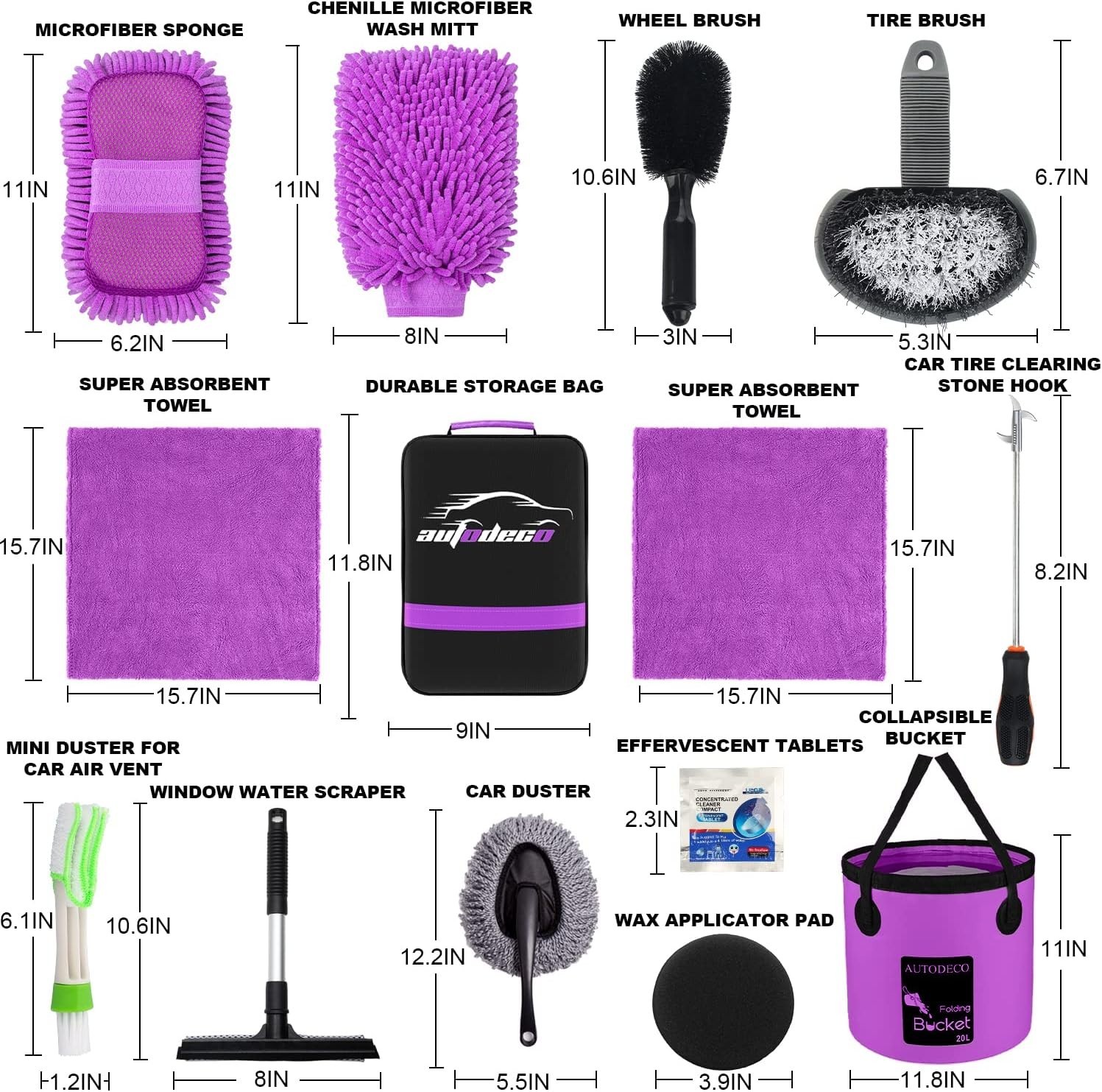 Ultimate 22-Piece Car Detailing Set with Collapsible Bucket & Microfiber Towels