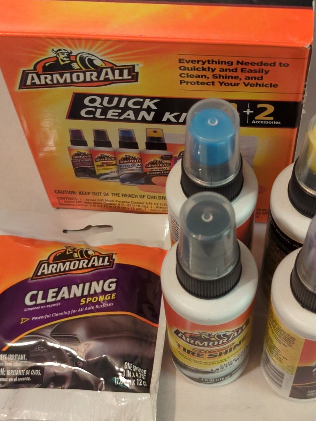 Armor All Quick Clean Car Detailing Kit 4 Products + 2 Accessories