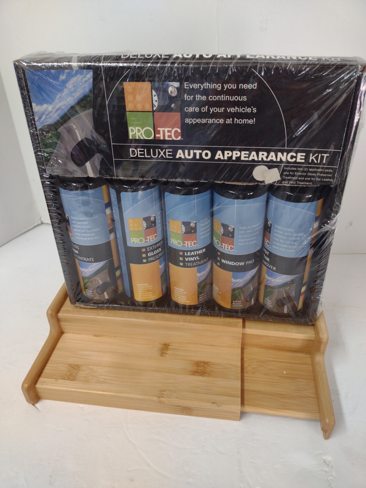 5 pc PRO-TEC Deluxe Auto Appearance Kit Wash Gloss Leather Window Tar Cleaners