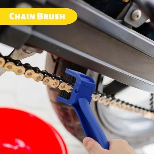 6-Piece Motorcycle Cleaning Brush Kit – Detailing Wash Set with Easy Reach Brush