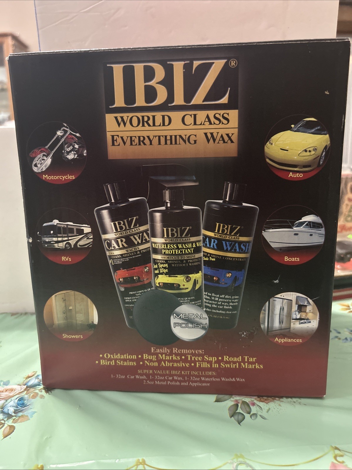 IBIZ World Class Everything-Auto Detailing Kit-Wash Wax Polish & More NIB