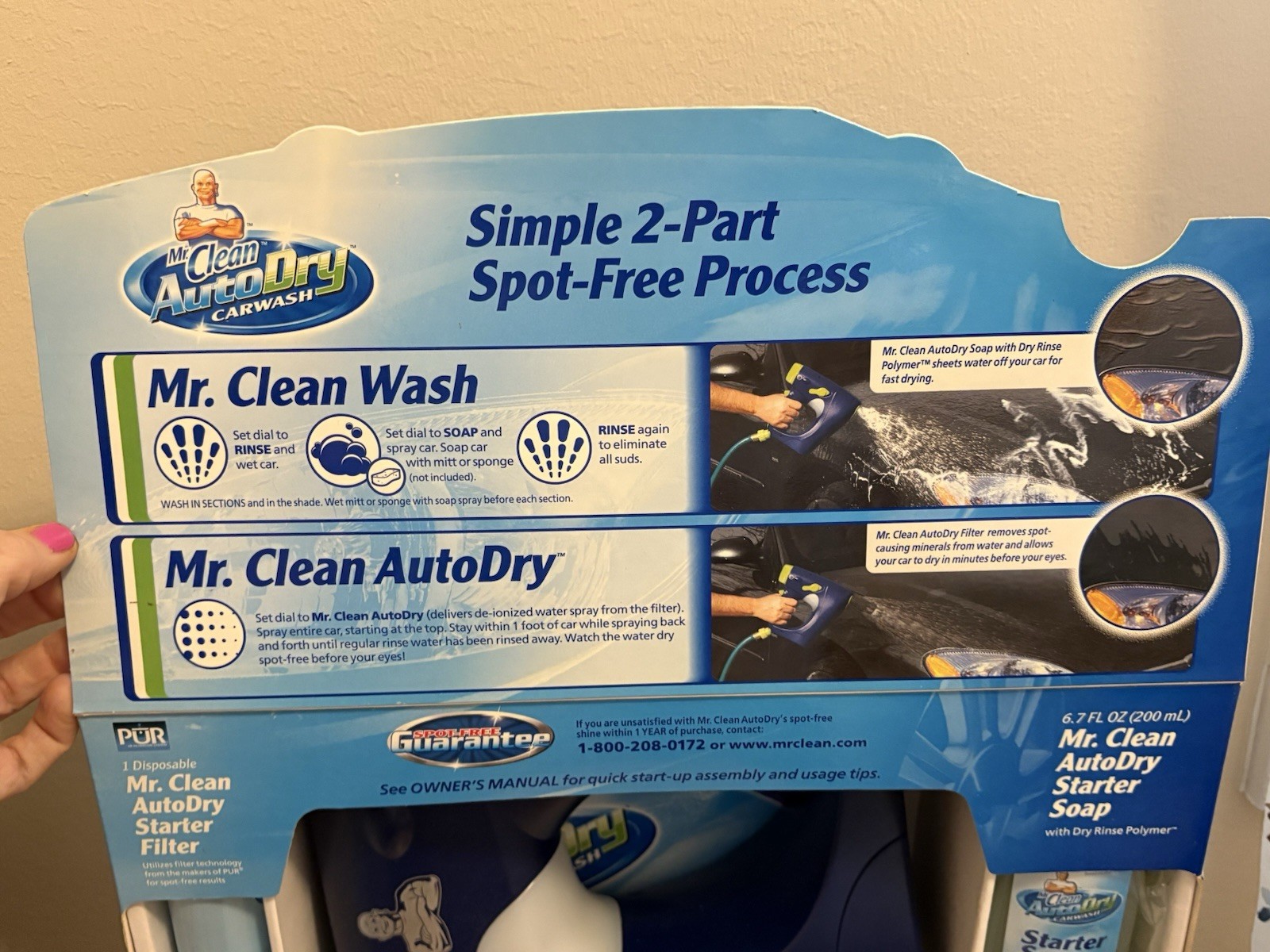 Mr. Clean Auto Dry CarWash Spray System Kit w/ Soap Starter Filter Spot Free NEW