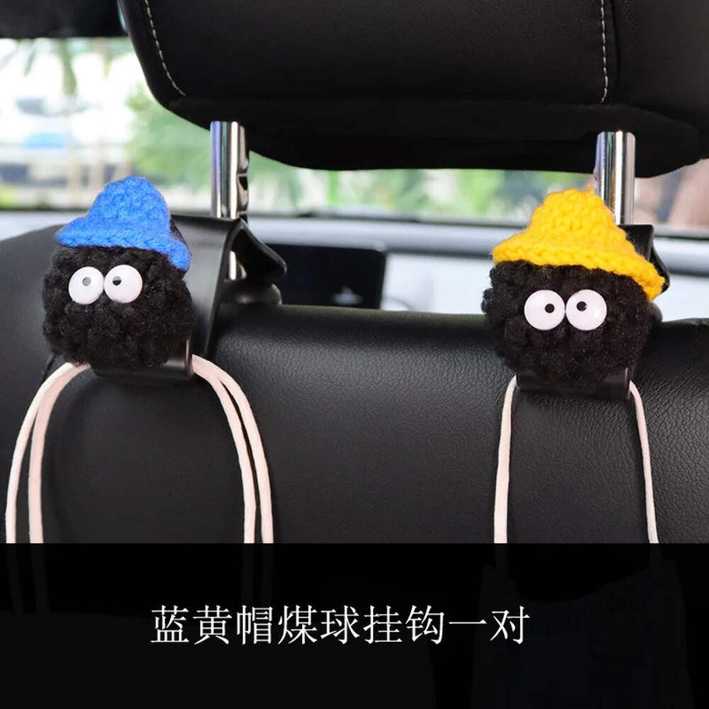 2PCS Cute Cartoon Ball Toy Car Seat Back Hooks Storage Vehicle Headrest Interior