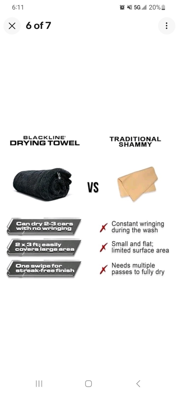 Blackline Drying Towel #1 Rated Car Drying Towel for Car Detailing, Streak-Free