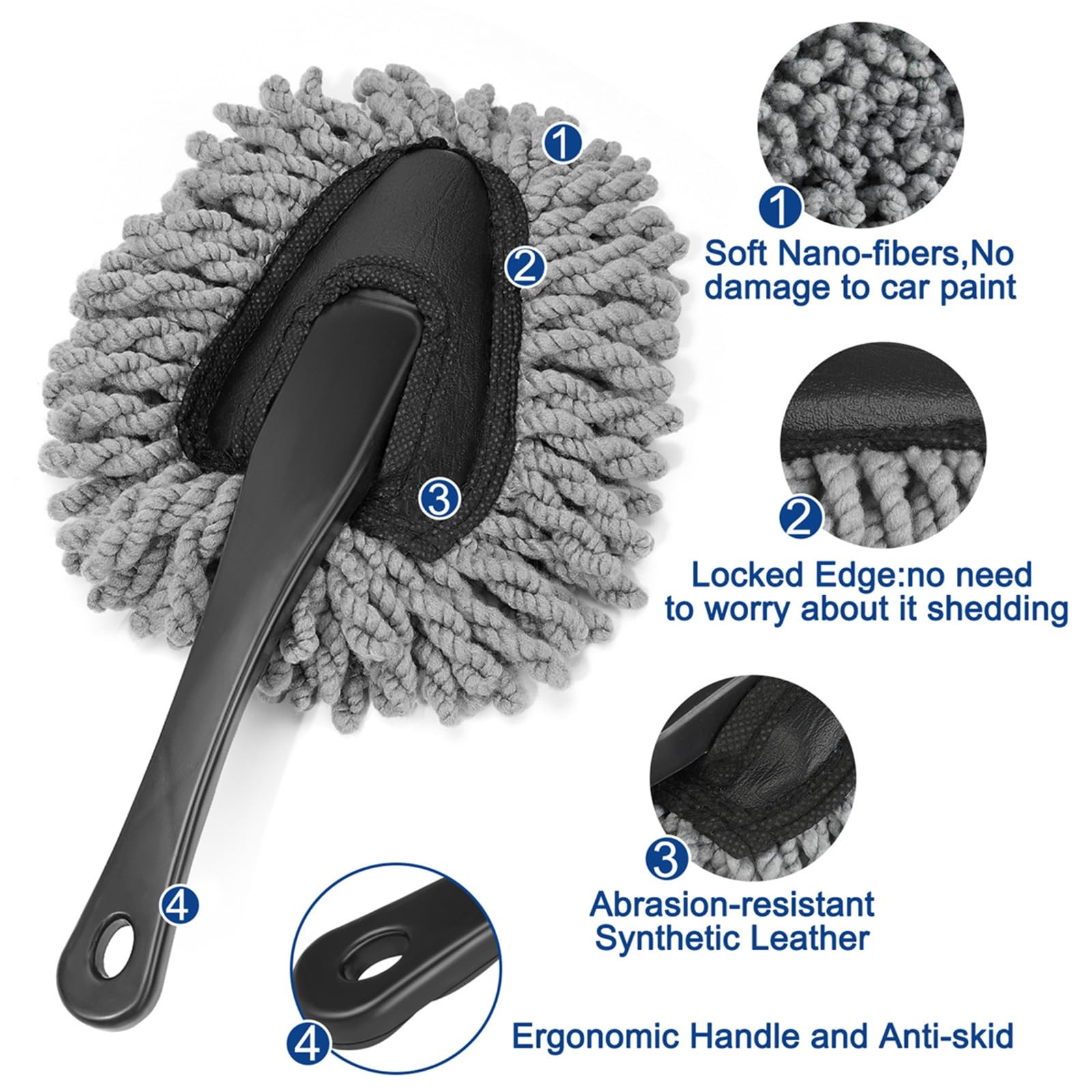 Car Interior Duster Detail Brush Cleaning Gel Kit, Soft Dash Vent Dusting Sli…