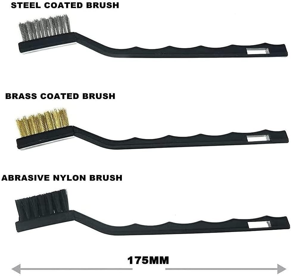 11 Pcs Red Auto Detailing Brush Set ,Car Air Conditioner Cleaning Wire Brush Kit