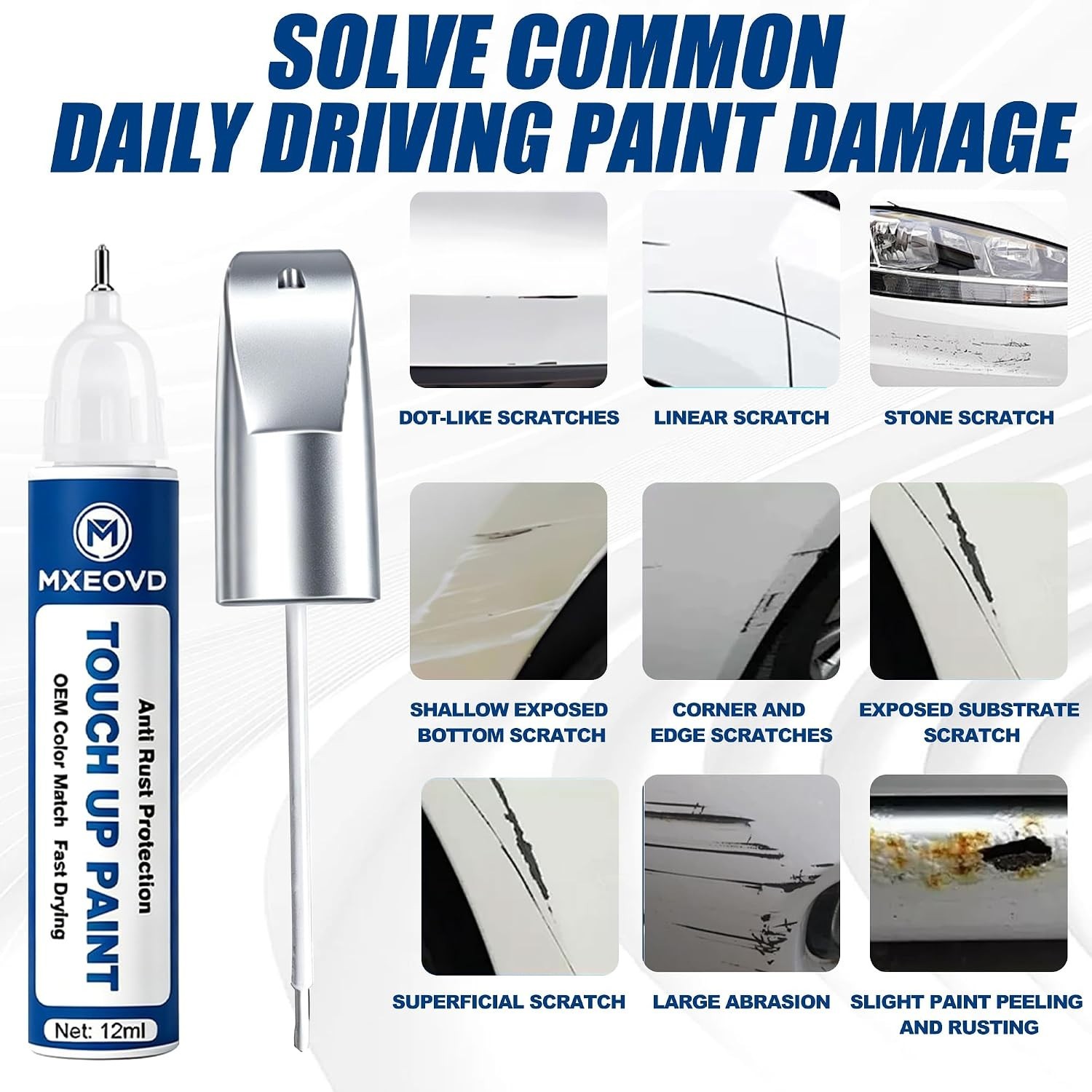 Agate Black Metallic Automotive Touch Up Paint Kit for Ford – All-in-One Repair