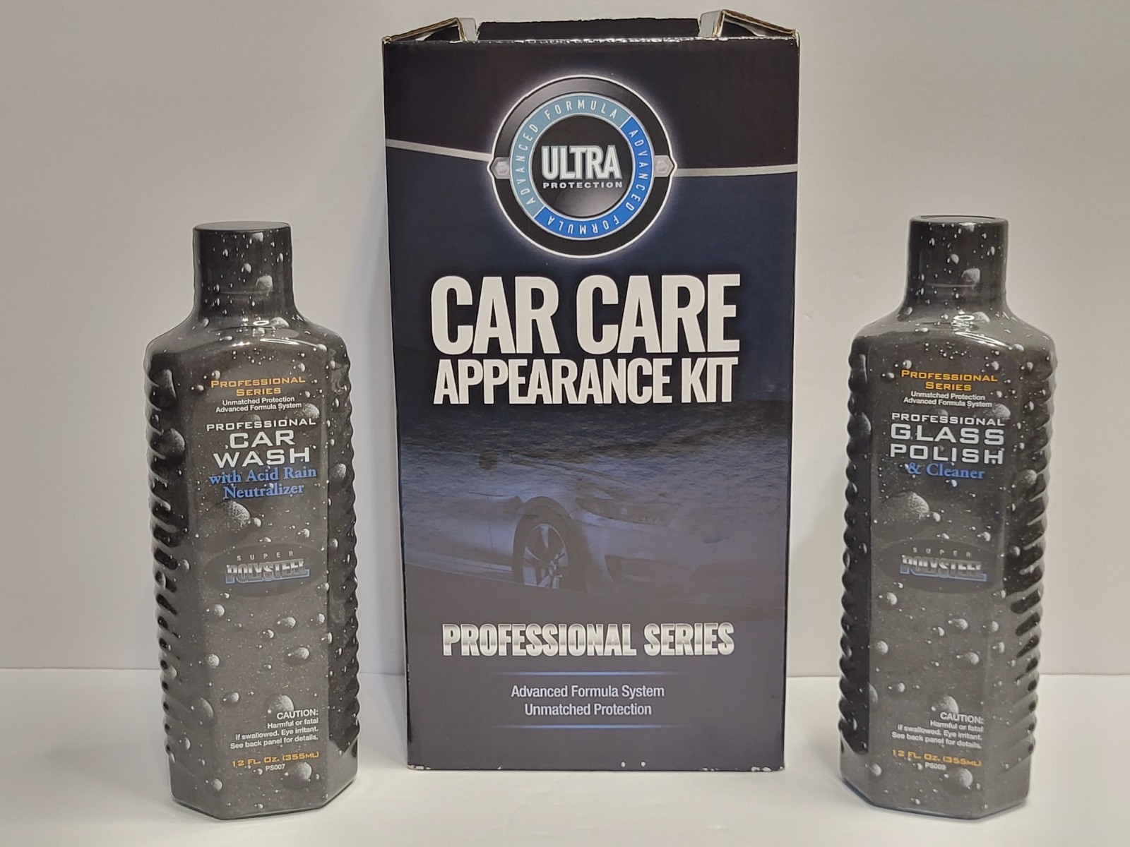 +2 BONUS BOTTLES Super Polysteel Car Care Appearance Kit Professional Series NEW