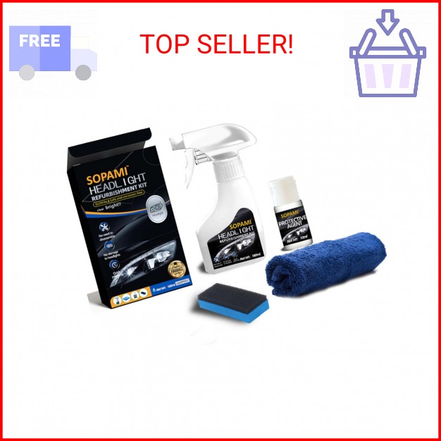 SOPAMI Automotive Headlight Restoration Kit Oxidized and Yellowed Automotive Hea