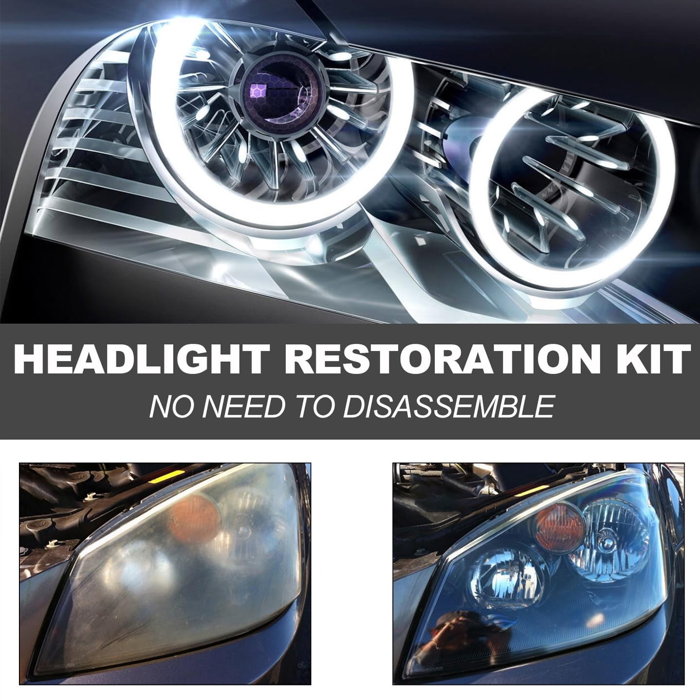 HEXIBII Car Headlight Restore and Cleaner, Removes Dullness, Yellowing and…