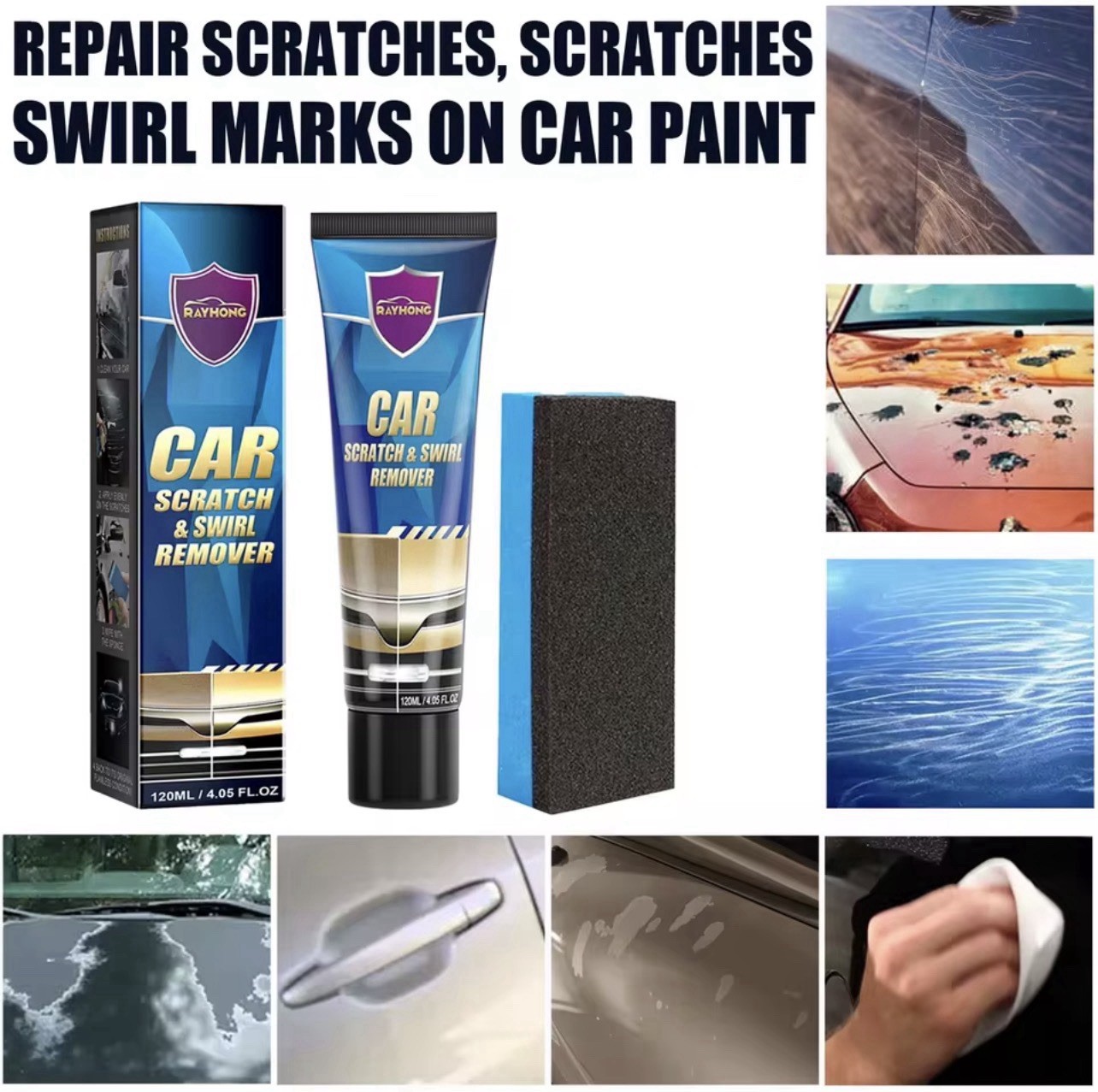 Car Scratch Repair Kit 120ml Scratch Remover & Polishing Kit