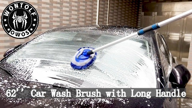 62” Car Wash Brush Kit – Long Handle Chenille Microfiber Mop Mitt, Scratch-Free
