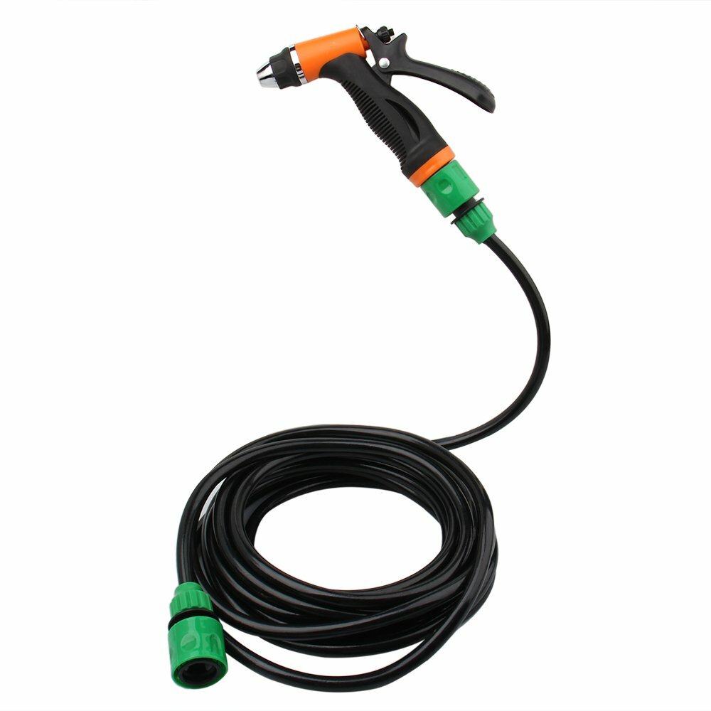 12V 80W Portable130 PSI High Pressure Car Electric Washer Hose Wash Pump Kit US