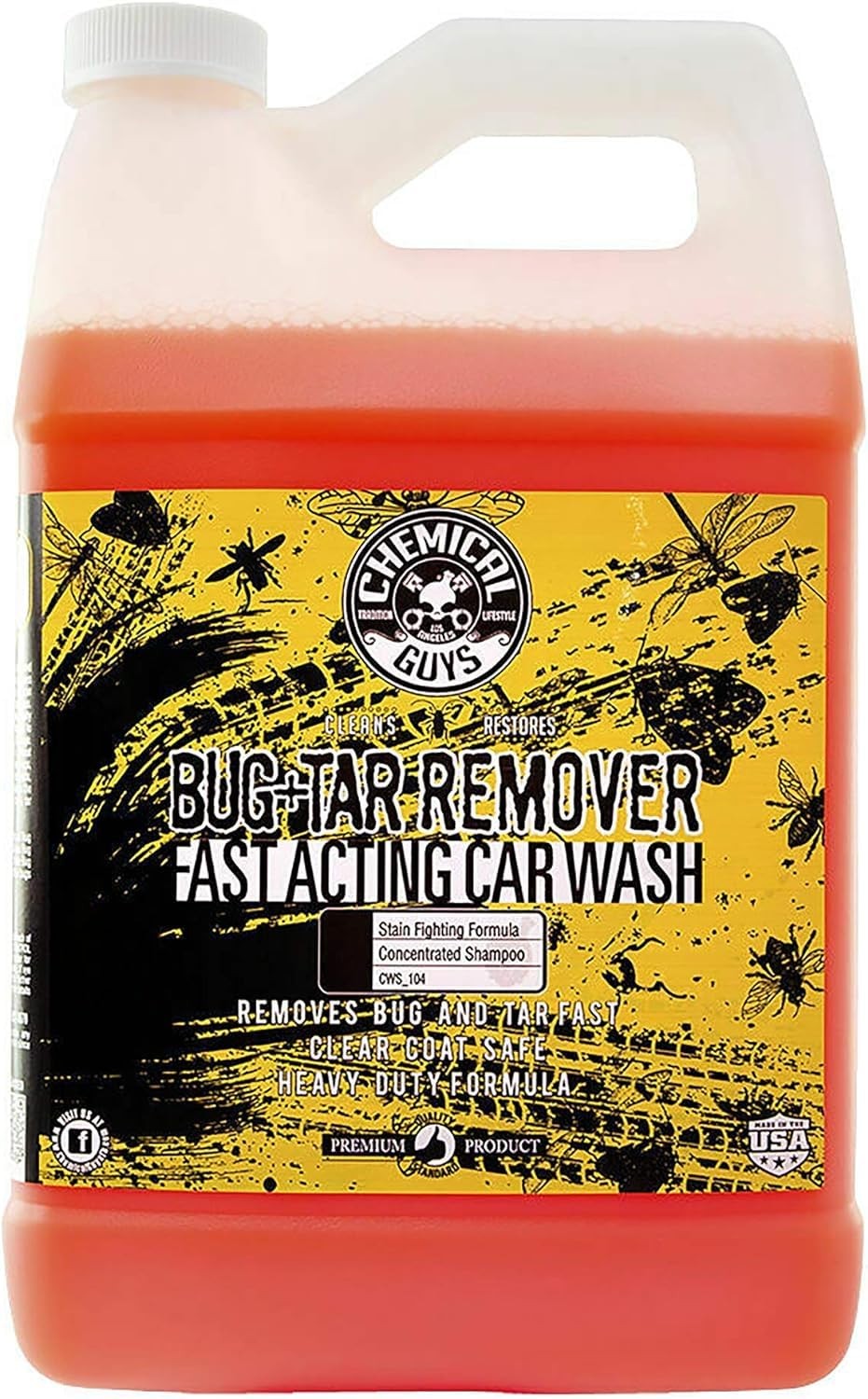 Bug & Tar Wash Heavy Duty Remover 128 oz 1 Gal Orange CWS_104SW Chemical Guys