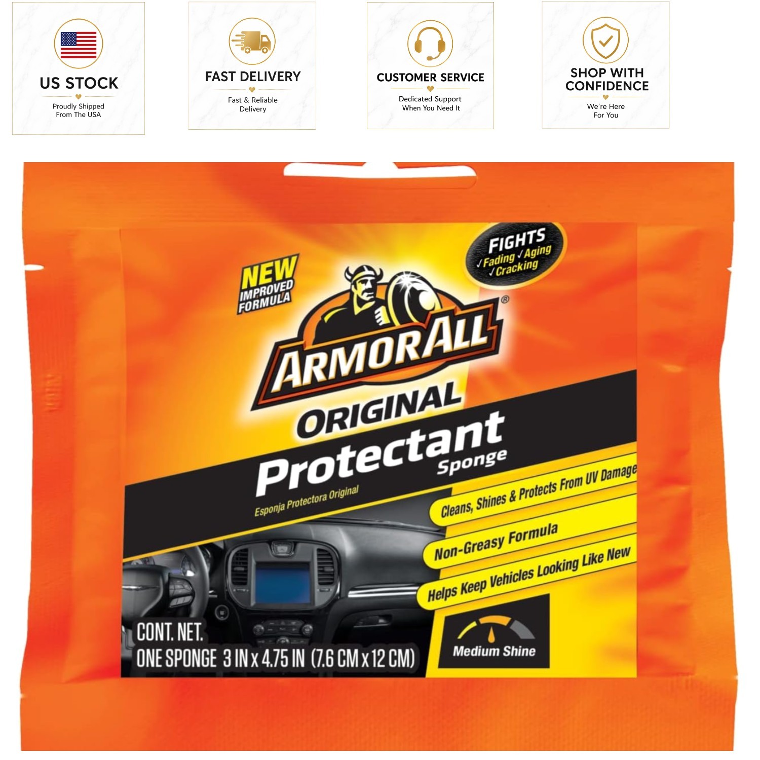 Ultimate Car Care Protectant Sponge – Cleans & Protects Plastic, Vinyl, Rubber