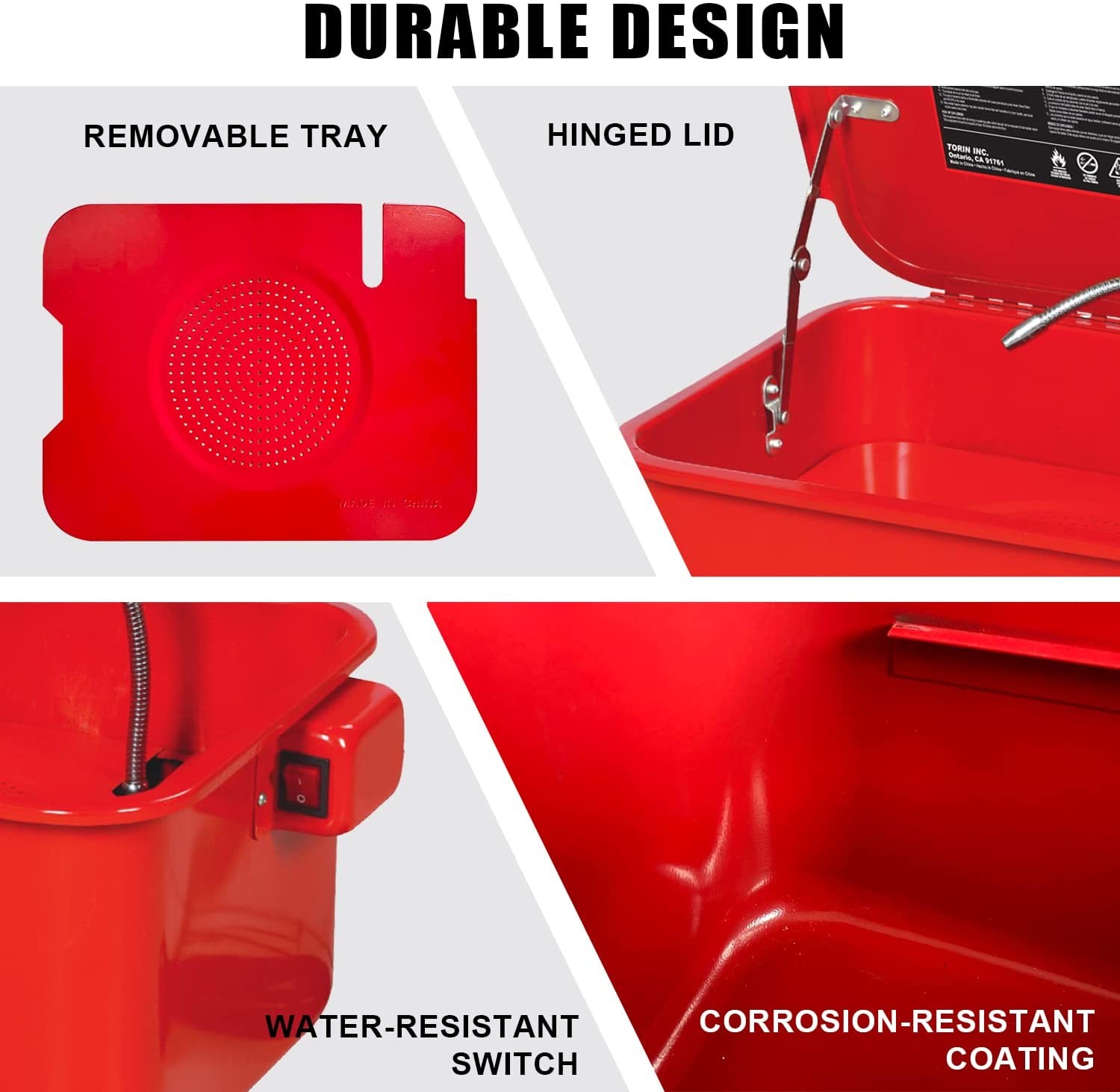 BIG RED Torin 3.5 Gallon Steel Cabinet Parts Washer with 110V Electric Pump