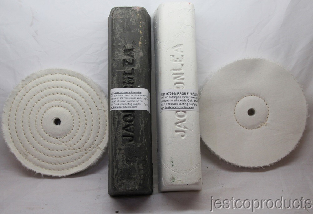 Aluminum Buffing kit mag wheel brass stainless 8 inch