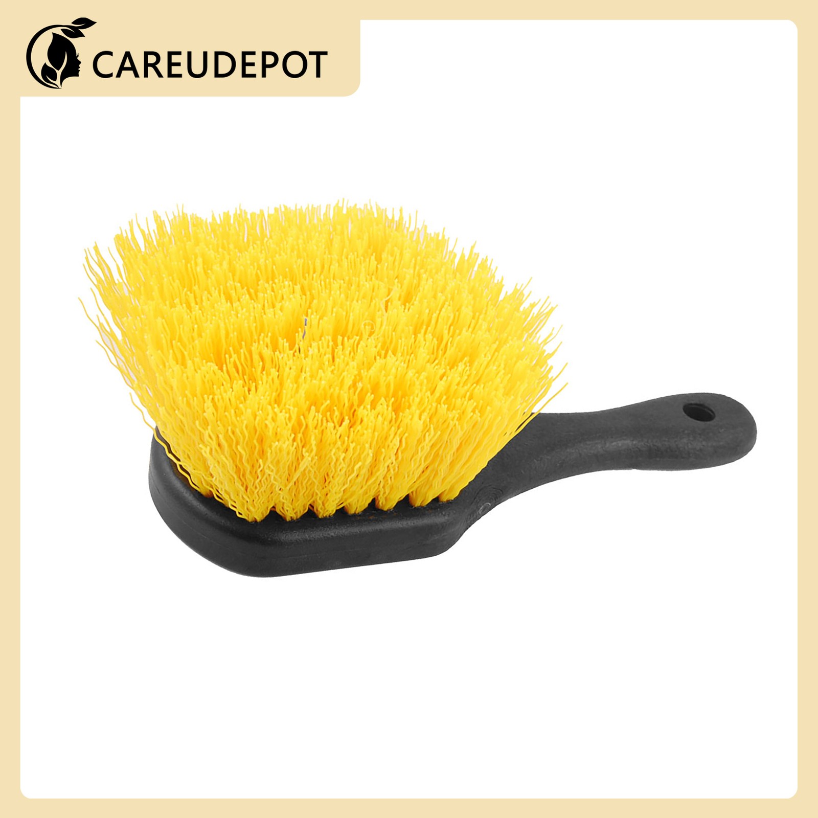 Nonslip Handle Car Carpet Scrubbing Brush Cleaner Black Yellow 8.1″ L new