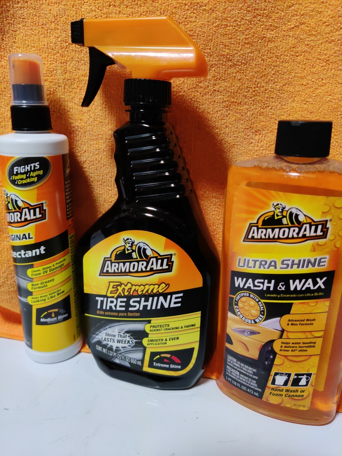Armor All Extreme Tire Shine Ultra Shine Wash & Wax Original Protectant Kit NEW