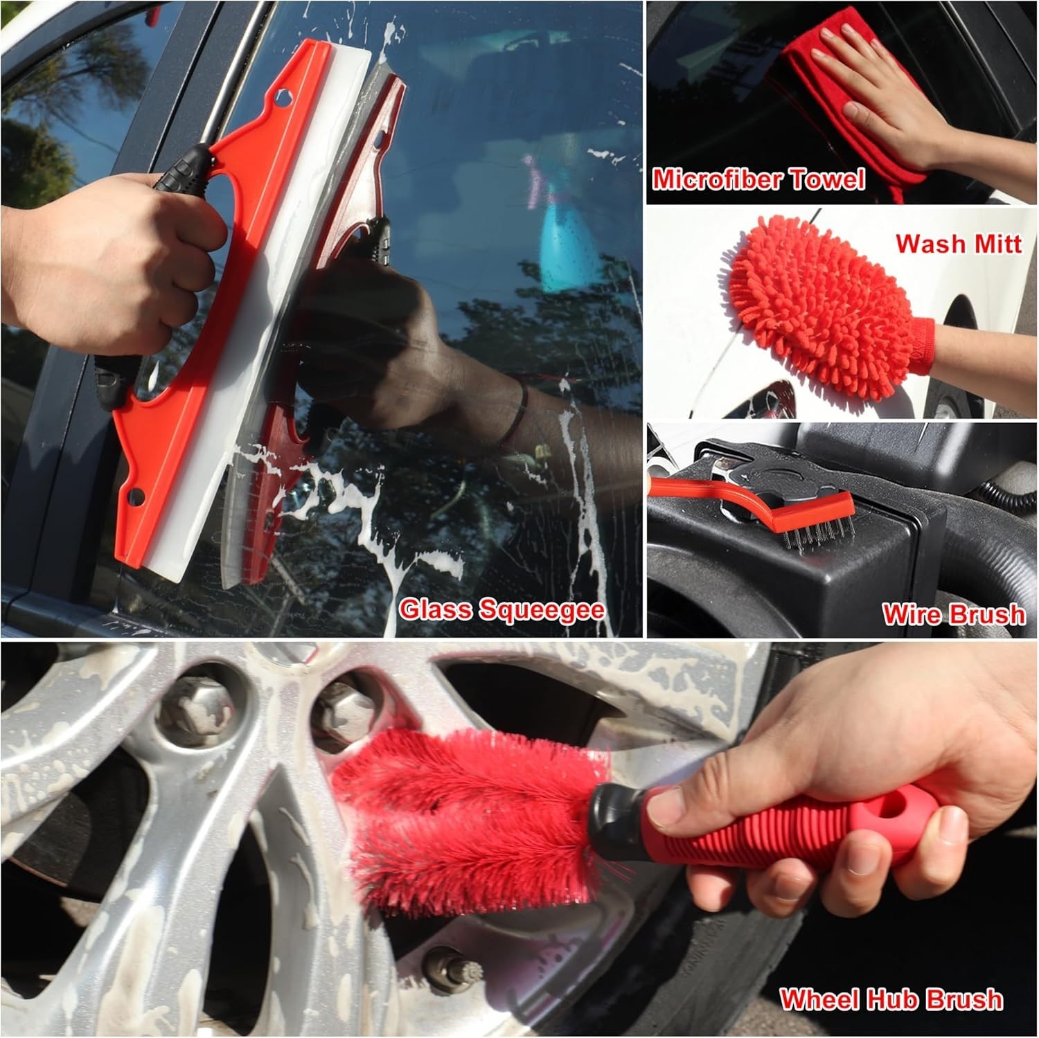 25Pcs Car Detailing Kit with Drill Brushes, Car Cleaning Kit for Interior Ext…
