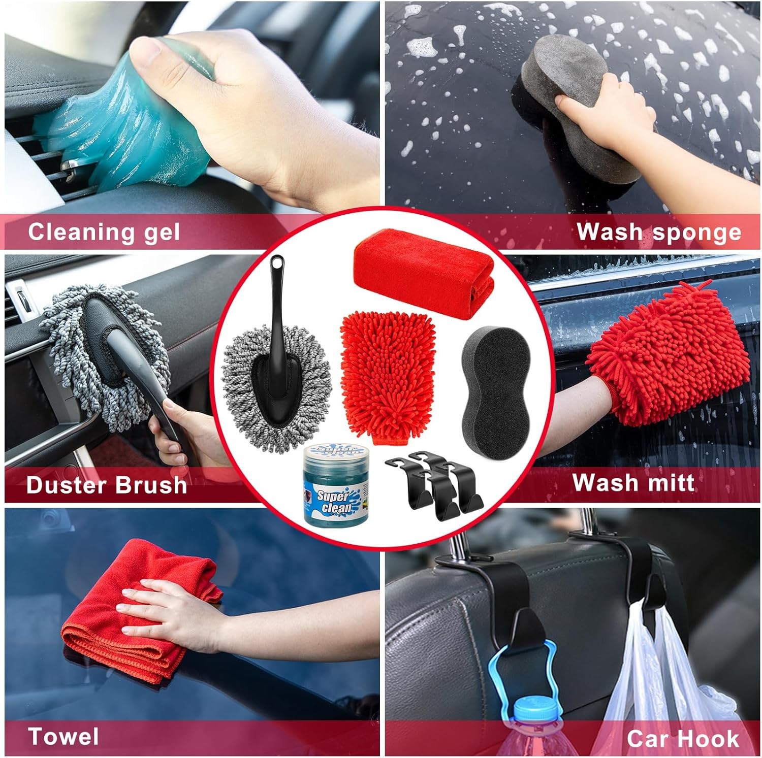 40Pcs Car Wash Cleaning Kit with Foam Gun Sprayer Car Wash Mop Cleaning Tools