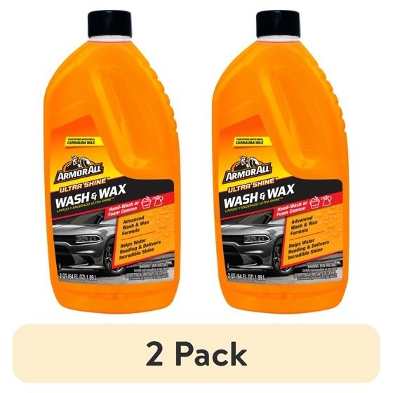 2 pack Armor All Ultra Shine Car Wash and Wax for Car Detailing, 64 fl oz Bott