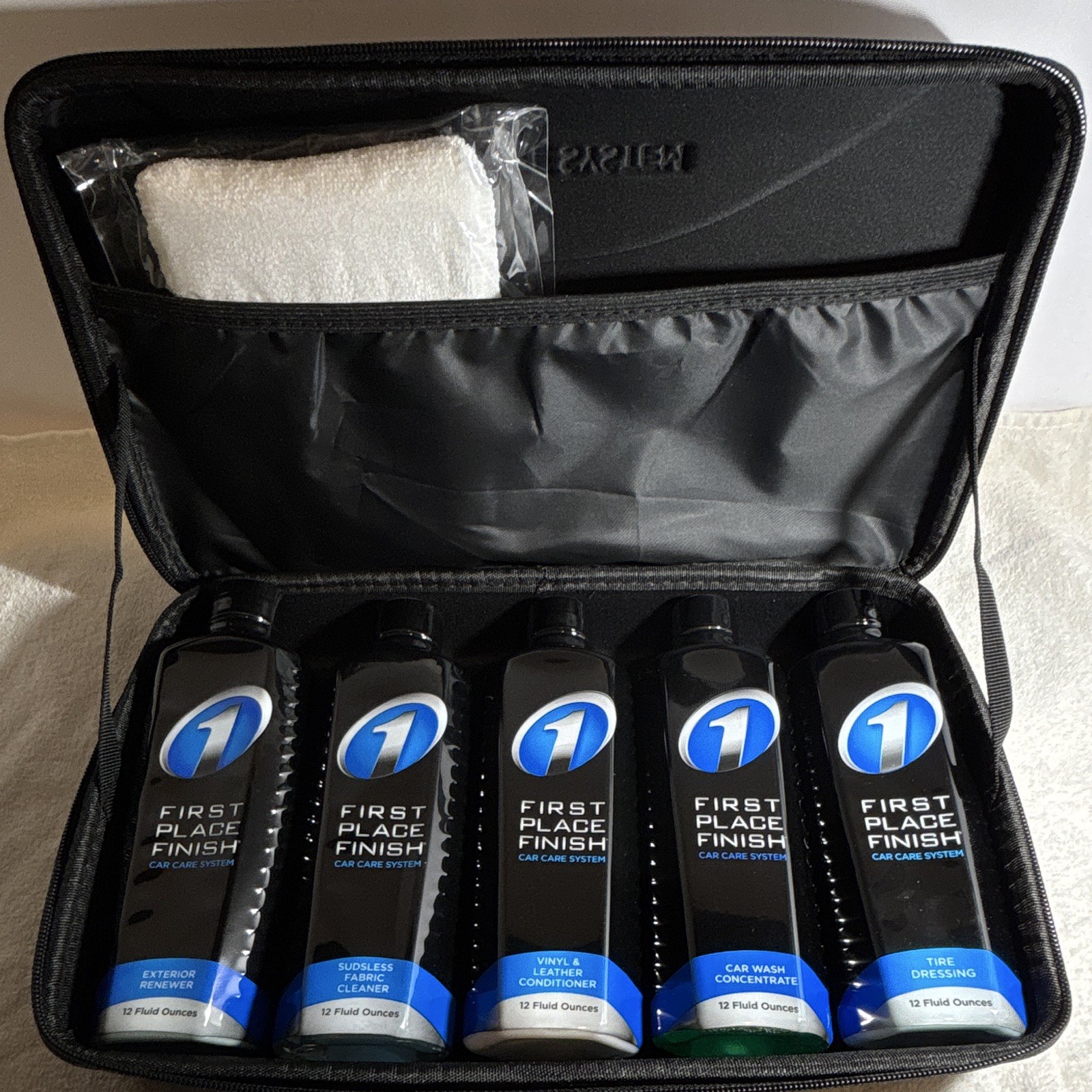 Car Wash + First place Finish Car Care System. 12oz bottles all 5 sealed. New.