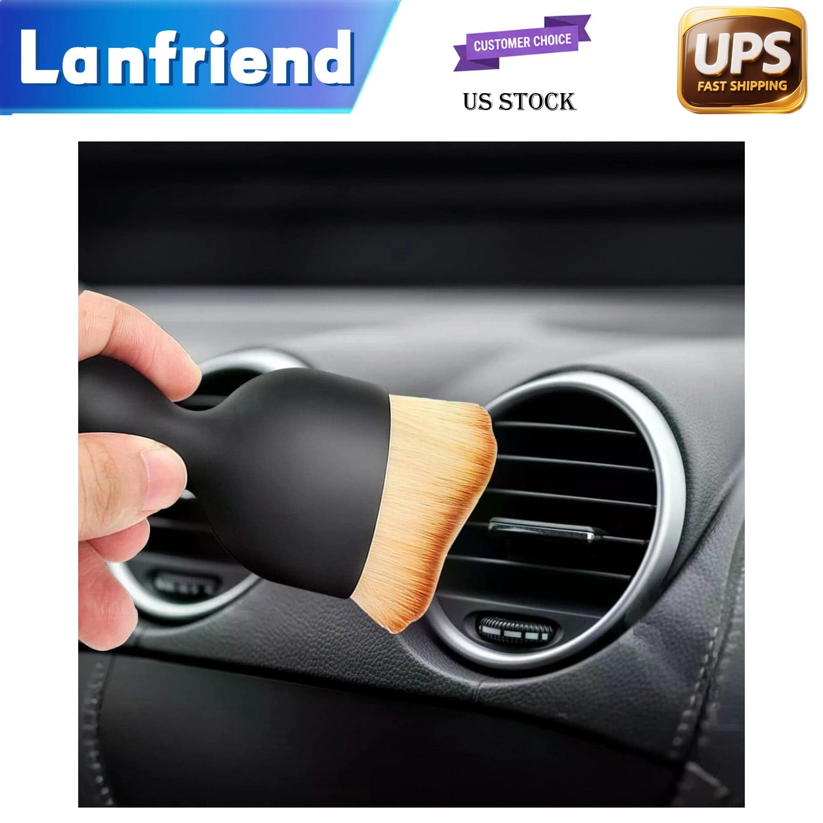 Soft Fiber Car Interior Brush Dashboard Console Monitor Gap Dirt Removal Duster