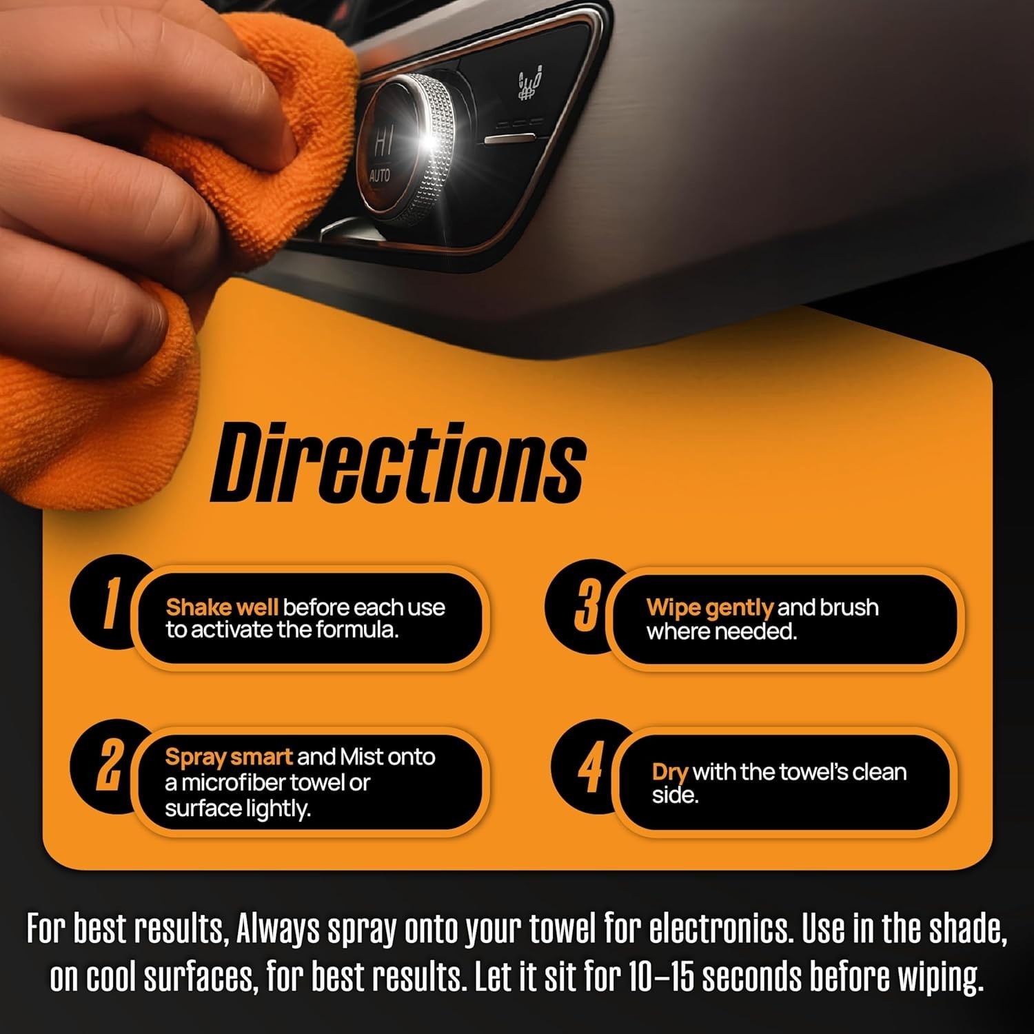 16 fl oz All-in-One Car Cleaner Spray – Non-Greasy Natural Finish for Interiors