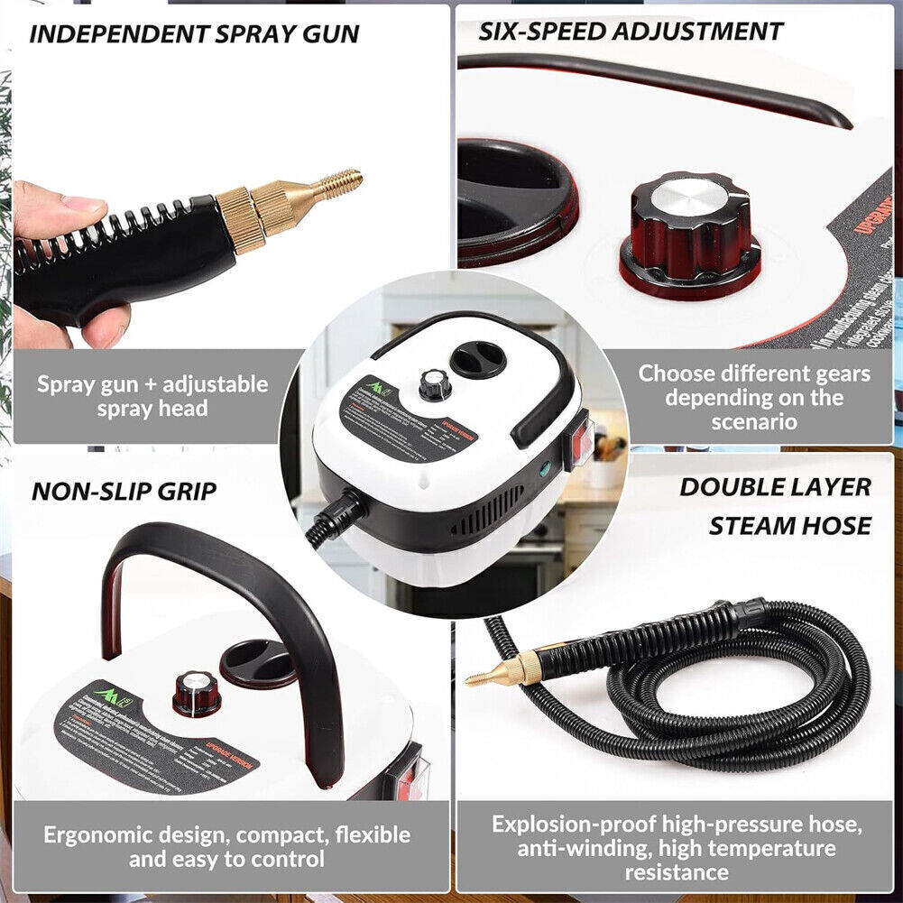 2500W Handheld Steam Cleaner Machine High Pressure Car Detailing Cleaning Tool