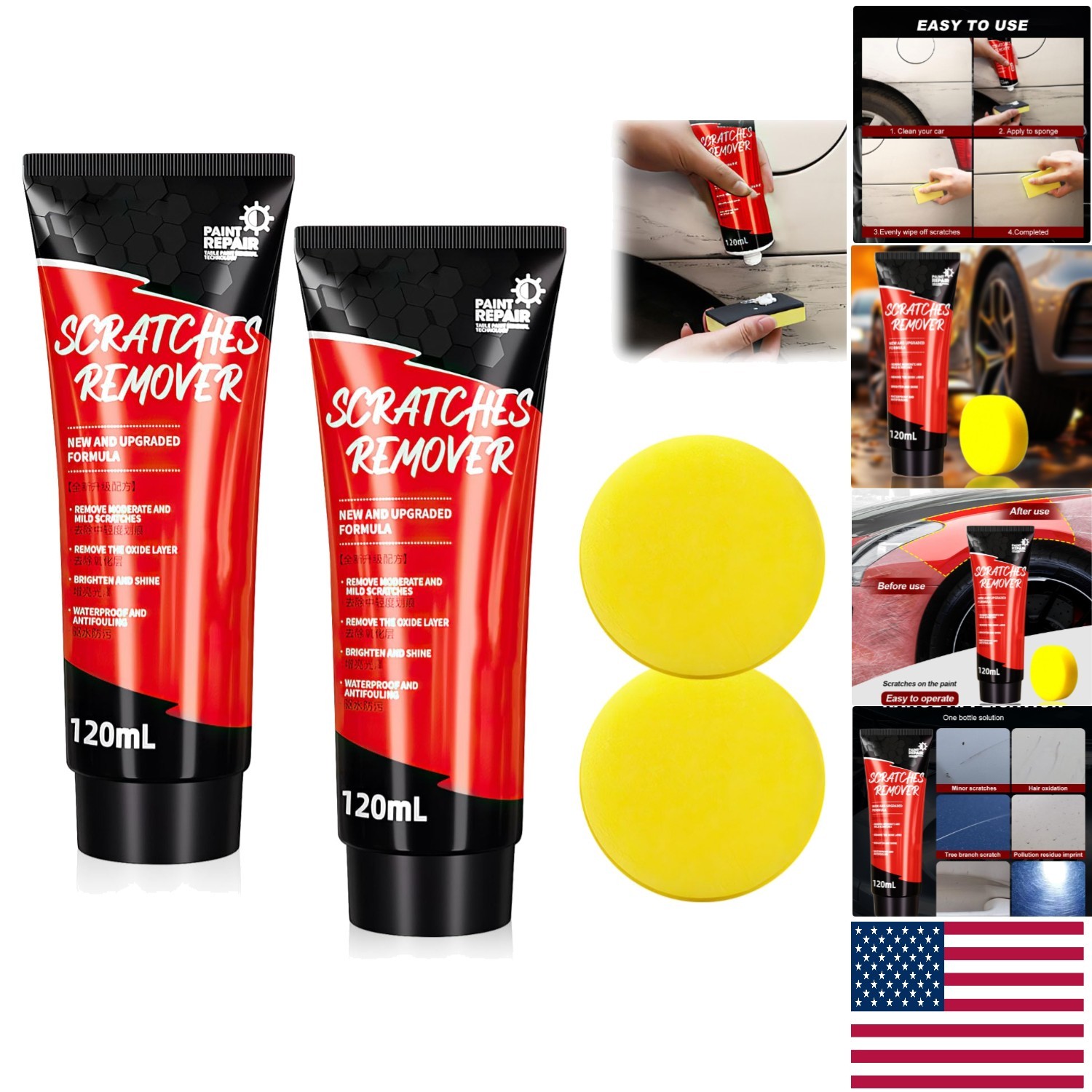 Instant Car Scratch Repair Paste – 2 PCS Polishing Wax for Any Color Vehicle