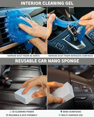 18Pcs Car Interior Detailing Kit – All-in-One Cleaning Tools for Windows, Vents