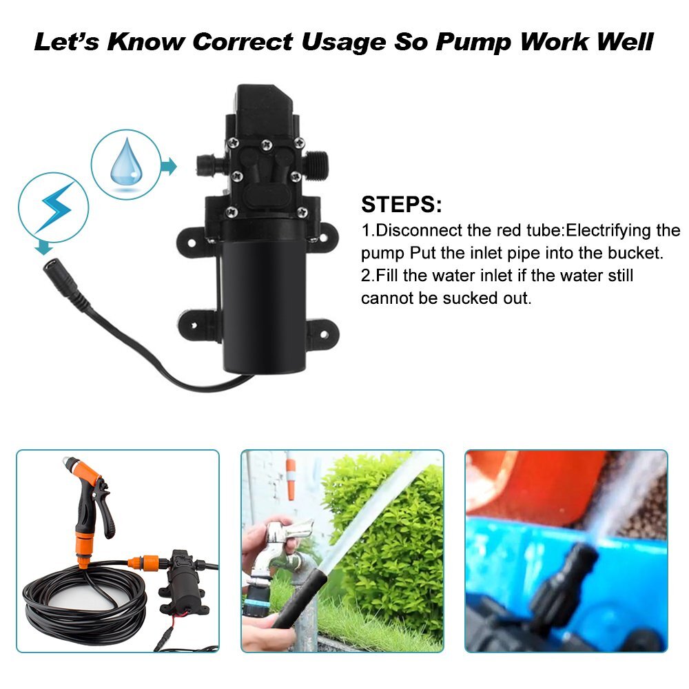 12V High Pressure Self-Priming Electric Car Portable Wash Washer Kit Water Pump