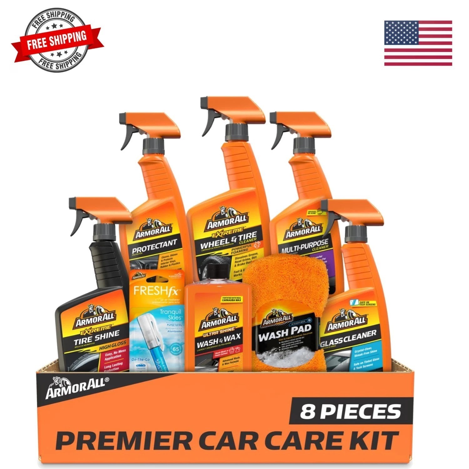 Ultimate Premier Car Care Kit, 8 Pieces, Includes Tire and Wheel Cleaners, Ex…