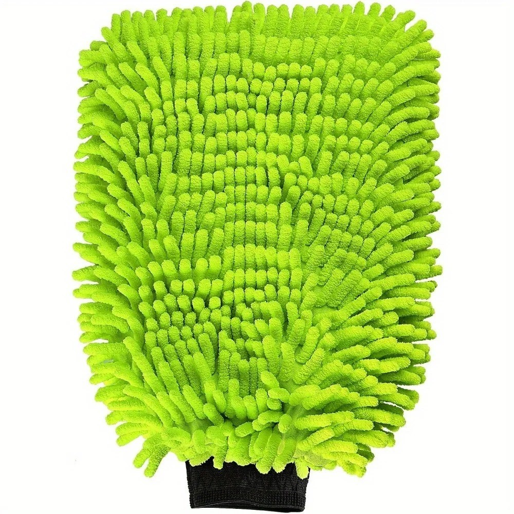 2-Piece Green Microfiber Car Wash Gloves – Scratch-Free & Lint-Free Cleaning Set