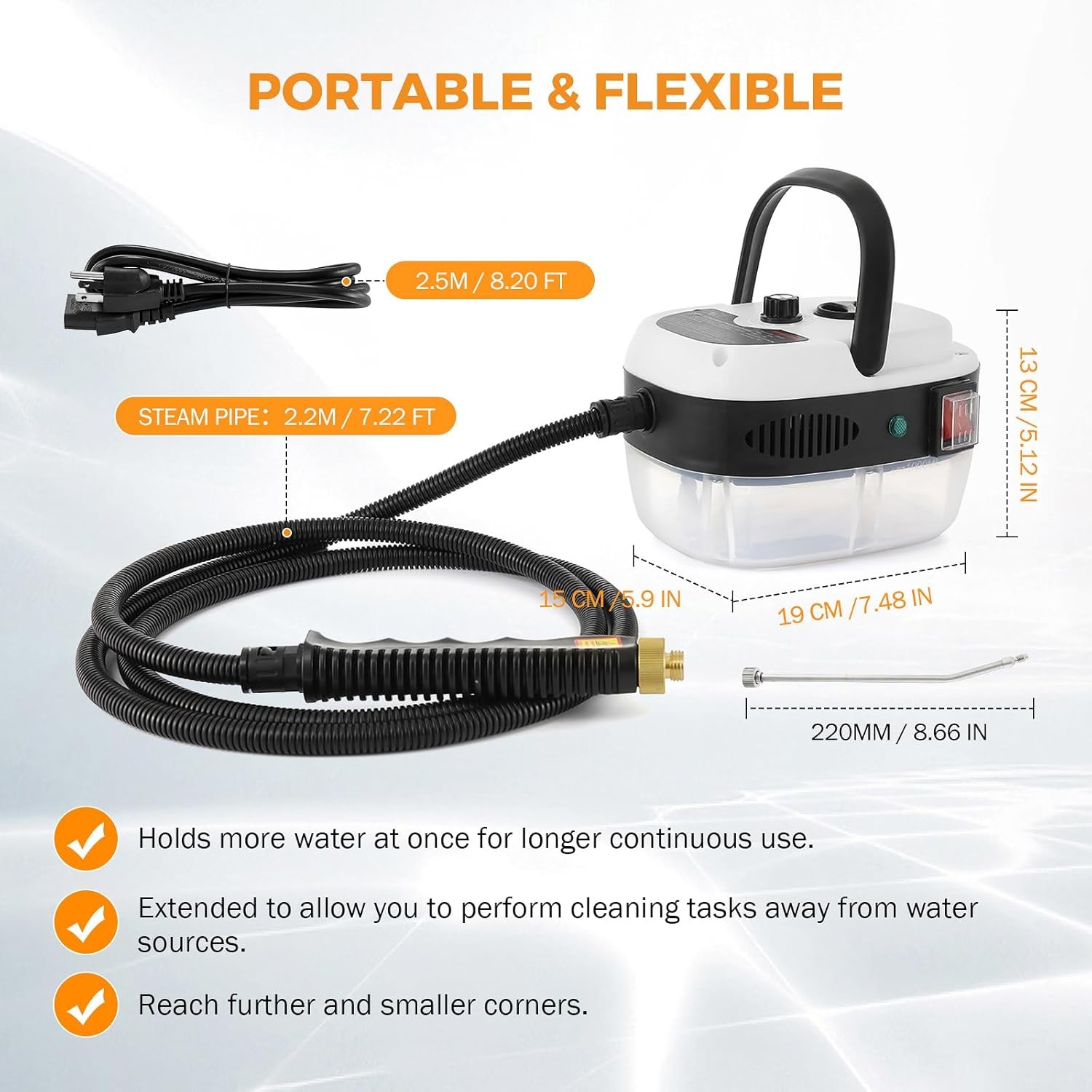 2500W Car Washer Steamer for Auto Detailing Steam Cleaner Steam Cleaning Machine