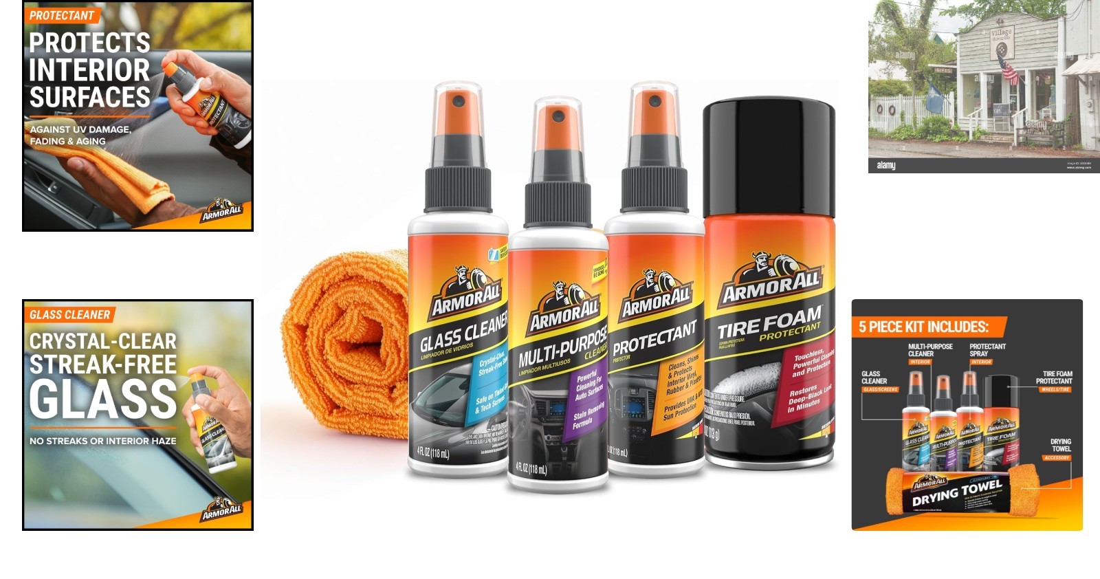 5-Piece Car Wash & Interior Cleaner Kit: Streak-Free Shine for Every Surface