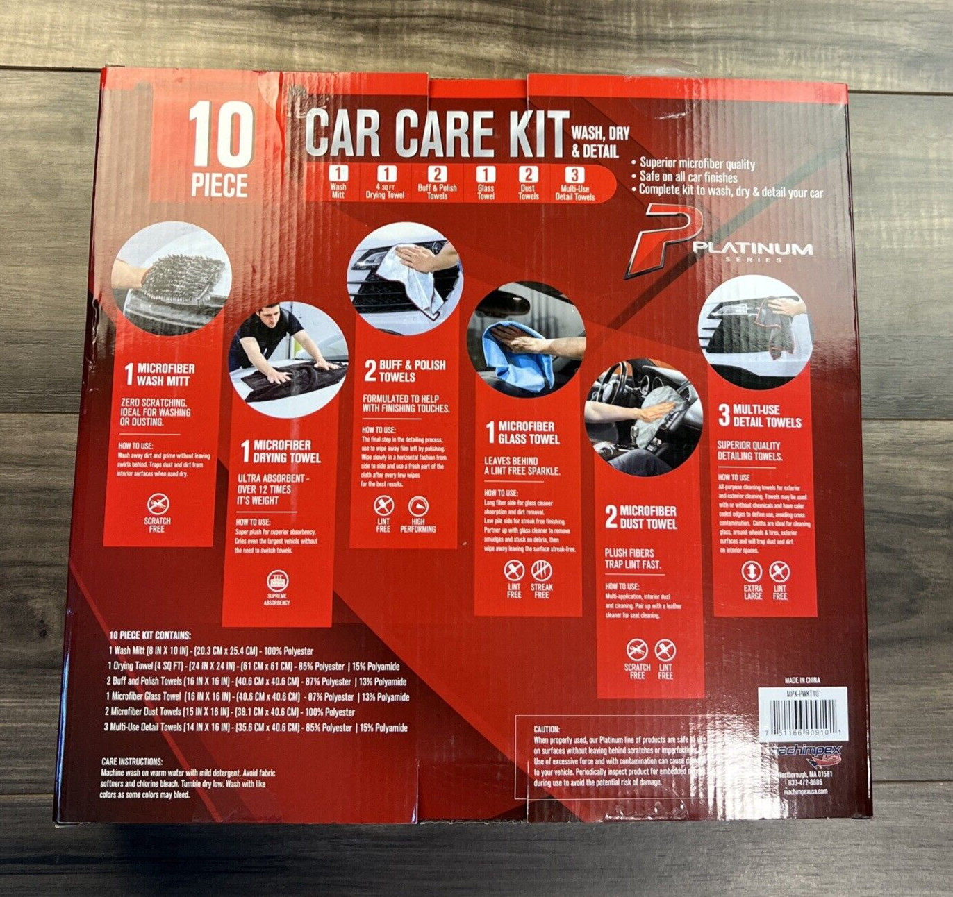 Platinum Series 10 Piece Car Care Kit (Wash, Dry & Detail) NIB Microfiber