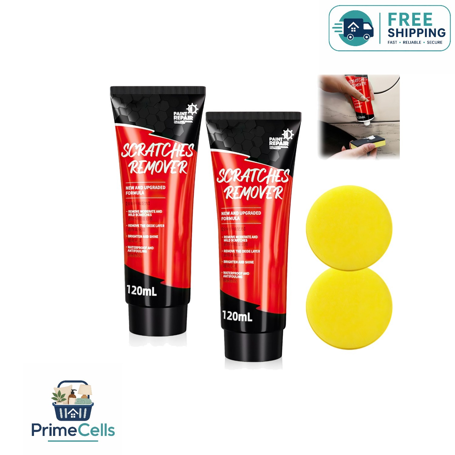 Quick Fix Car Scratch Repair – 2 PCS Polishing Wax Set with Long-Lasting Formula